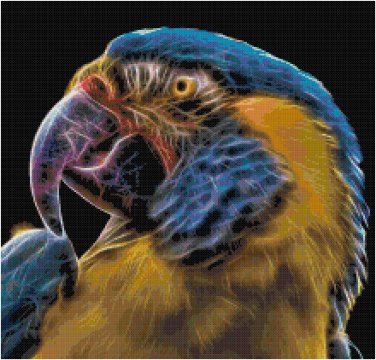 FRACTAL PARROT CROSS STITCH PATTERN PDF ONLY