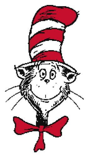 DR SEUSS CAT IN THE HAT CROSS STITCH PATTERN PDF ONLY