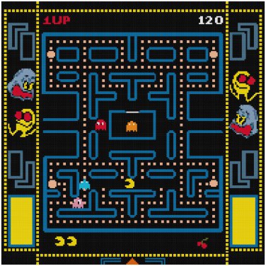 PAC MAN GAMEBOARD CROSS STITCH PATTERN PDF ONLY