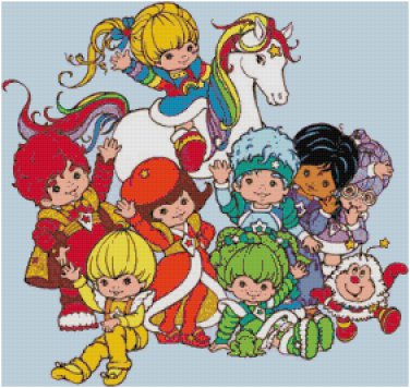 RAINBOW BRITE GROUP CROSS STITCH PATTERN PDF ONLY