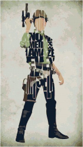 STAR WARS HAN SOLO CROSS STITCH PATTERN PDF ONLY
