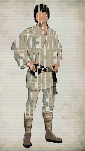 STAR WARS LUKE SKYWALKER CROSS STITCH PATTERN PDF ONLY