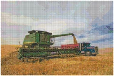 JOHN DEERE COMBINE #1 CROSS STITCH PATTERN PDF ONLY