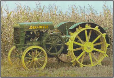 VINTAGE JOHN DEERE TRACTOR #1 CROSS STITCH PATTERN PDF ONLY