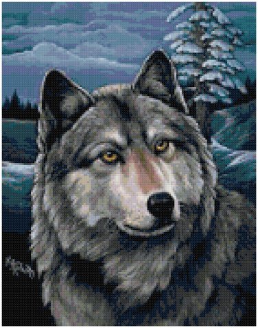 NIGHT WOLF CROSS STITCH PATTERN PDF ONLY