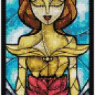 DISNEY BELLE BEAUTY AND THE BEAST STAINED GLASS  CROSS STITCH PATTERN PDF ONLY