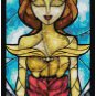 DISNEY BELLE BEAUTY AND THE BEAST STAINED GLASS  CROSS STITCH PATTERN PDF ONLY