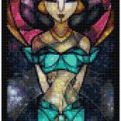 DISNEY JASMINE ALADDIN STAINED GLASS  CROSS STITCH PATTERN PDF ONLY