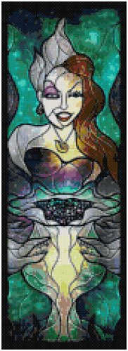 DISNEY URSULA LITTLE MERMAID STAINED GLASS  CROSS STITCH PATTERN PDF ONLY