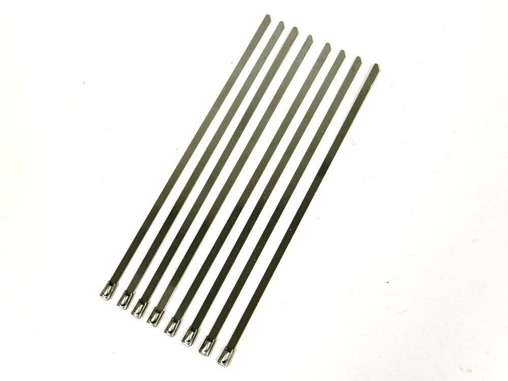 QTY 6 12" UNIVERSAL STAINLESS STEEL LONG ZIP TIE CABLE FOR EXHAUST HEADER WRAP