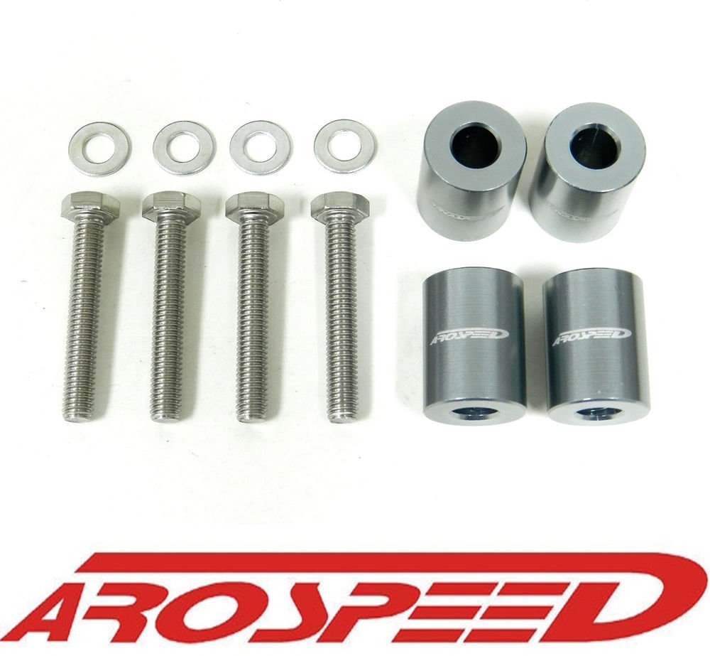 AROSPEED UNIVERSAL GUNMETAL CNC BILLET 8MM HOOD SPACER RISER VENT KIT C