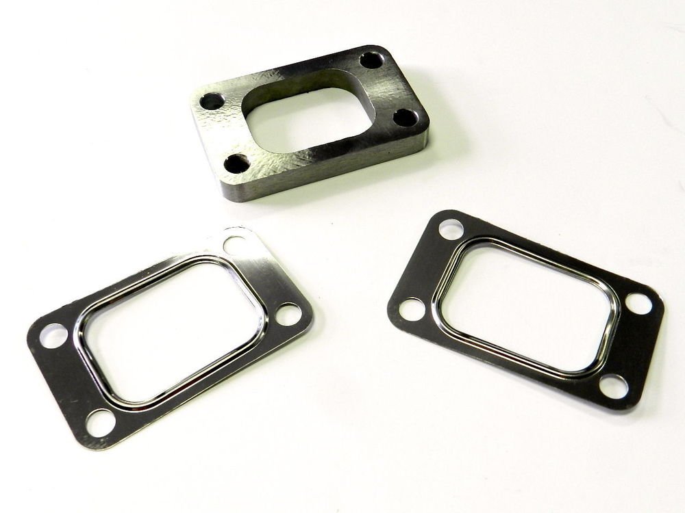 T3 TURBO STAINLESS STEEL 4 BOLT WELDABLE ADAPTER FLANGE & GASKET SET 3