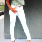 white skinny stretch knit pants S M L