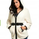 ivory & black belted jacket s,m,l