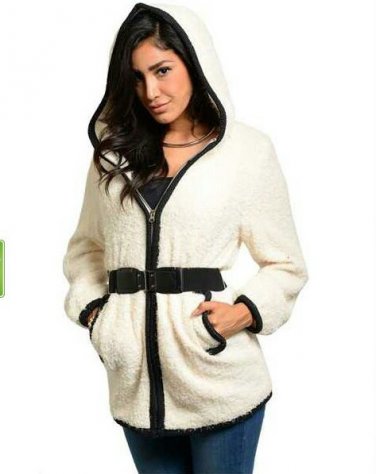 ivory & black belted jacket s,m,l
