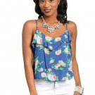 Blue flowy floral top S M L