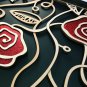 3D wooden wall picture for decoration (60*60cm) - red rose B
