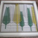 3D wooden wall picture for decoration (53*53cm) - yellow, white, green trees