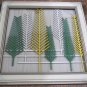 3D wooden wall picture for decoration (53*53cm) - yellow, white, green trees