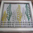 3D wooden wall picture for decoration (53*53cm) - yellow, white, green leaves
