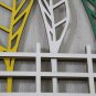 3D wooden wall picture for decoration (53*53cm) - yellow, white, green leaves