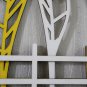 3D wooden wall picture for decoration (53*53cm) - yellow, white, green leaves