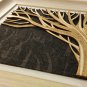 3D wooden wall picture for decoration (39*39cm) - tree left