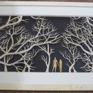 3D wooden wall picture for decoration (95*55cm) - couple in forest