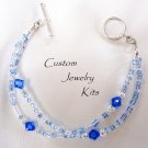 Blue 2 strand bracelet kit w Swarovski elements more colors available birthstone
