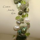 green peridot agate pearl semiprecious bead mix bracelet supply kit all inc EASY