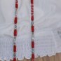red x long 60" necklace single double triple coral tone southwestern w earrings
