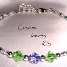 tanzanite peridot Clear w Swarovski crystal elements bracelet kit bead supplies
