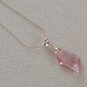 pink crystal necklace w crystal Swarovski elements 21"  shorter chain available