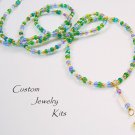 green purple white gold LANYARD tag holder adult jewelry bead craft KIT TEACHER