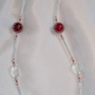 Clear crystal red accent lanyard adult bead kit everything incl. easy instruct
