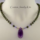 green pearl lavender w Swarovski crystal elements beads necklace supply bead kit