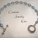 light blue freshwater pearl bracelet jewelry Kit ALL inc EZ picture instructions