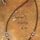 Amethyst pendant peacock pearl necklace jewelry supply craft kit All inc w instr