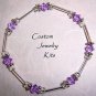 lavender crystal stretch bracelet bead kit w Swarovski elements great layered