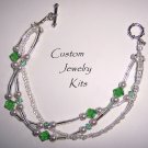 2 tone green/peridot bracelet jewelry making kit w Swarovski elements EZ all inc
