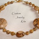 unisex jasper stone adult men's bracelet kit bead craft All included w instruc