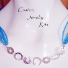 multi-strand blue bead necklace kit hoop detail adult bead kit all incl w instr.