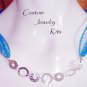 multi-strand blue bead necklace kit hoop detail adult bead kit all incl w instr.