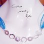 multi-strand blue bead necklace kit hoop detail adult bead kit all incl w instr.