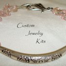 pink quartz & tube bead adult bracelet jewelry bead craft kit all incl