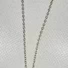 Long chain brown wooden heart necklace with silver accents great alone or layers