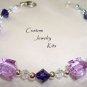 lavender cube bead kit with Swarovski crystal elements all pieces included EASY