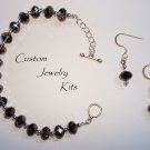 hematite electroplated crystal bracelet & earring adult jewelry bead craft kit