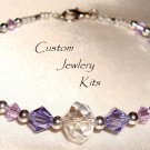 Tanzanite pink or aqua w Swarovski elements crystal adult bracelet bead kit EASY