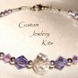 Tanzanite pink or aqua w Swarovski elements crystal adult bracelet bead kit EASY